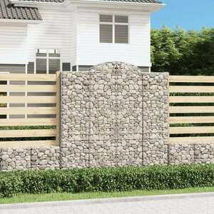 vidaXL 10 db íves horganyzott vas gabion kosár 200x50x200/220 cm kép