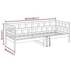 vidaXL tömör fenyőfa kanapéágy 90 x 200 cm kép