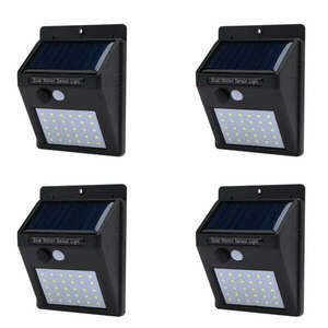 Selling Depot, Napelemes lámpa készlet, 4 db, 30x LED, mozgásérzékelő nélkül, rögzítő rendszerrel (4BUC LED 30) kép