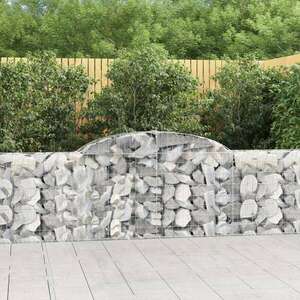 vidaXL 12 db íves horganyzott vas gabion kosár 300x30x80/100 cm kép