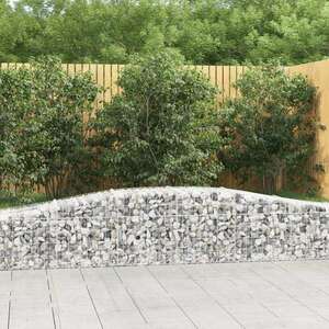 vidaXL 10 db íves horganyzott vas gabion kosár 400x50x40/60 cm kép