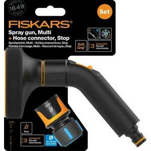 Fiskars Comfort locsolópisztoly, multi + CF tömlőcsatlakozó 13-15mm, STOP kép