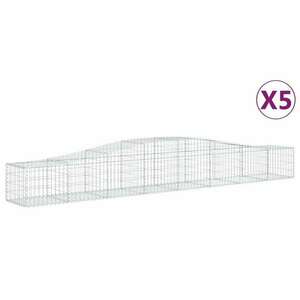 vidaXL 5 db íves horganyzott vas gabion kosár 400x50x40/60 cm kép