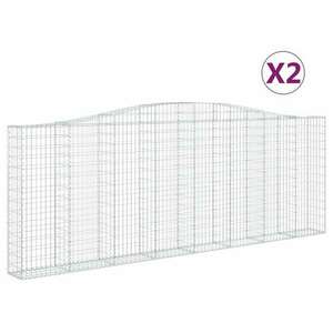 2 db íves horganyzott vas gabion kosár 400x30x140/160 cm kép