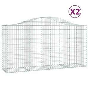 2 db íves horganyzott vas gabion kosár 200 x 50 x 100/120 cm kép