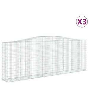 3 db íves horganyzott vas gabion kosár 400x50x140/160 cm kép