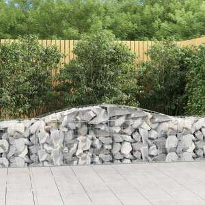 3 db íves horganyzott vas gabion kosár 400x50x60/80 cm kép