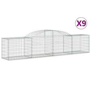 9 db íves horganyzott vas gabion kosár 300x50x60/80 cm kép