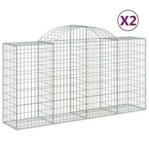 2 db íves horganyzott vas gabion kosár 200 x 50 x 100/120 cm kép