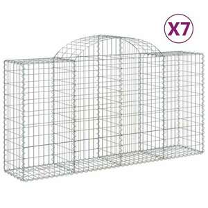 7 db íves horganyzott vas gabion kosár 200 x 50 x 100/120 cm kép