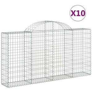 10 db íves horganyzott vas gabion kosár 200x30x100/120 cm kép