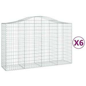 6 db íves horganyzott vas gabion kosár 200x50x120/140 cm kép