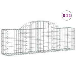 11 db íves horganyzott vas gabion kosár 200x30x60/80 cm kép