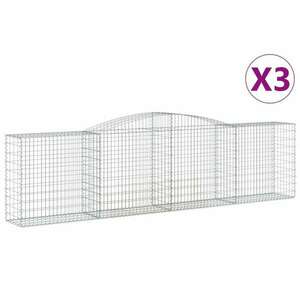 3 db íves horganyzott vas gabion kosár 400x50x100/120 cm kép