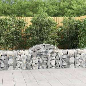 vidaXL 15 db íves horganyzott vas gabion kosár 200x50x60/80 cm kép