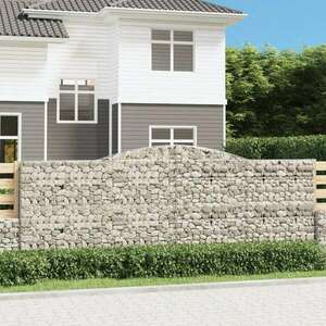 vidaXL 6 db íves horganyzott vas gabion kosár 400x30x140/160 cm kép