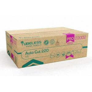 Tubeless AUTOCUT PRO 220 tekercses kéztörlő 2 rétegű, fehér, 100% cellulóz, 221, 5m, 6db/karton kép