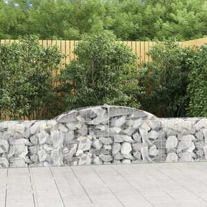 vidaXL 12 db íves horganyzott vas gabion kosár 300x30x60/80 cm kép