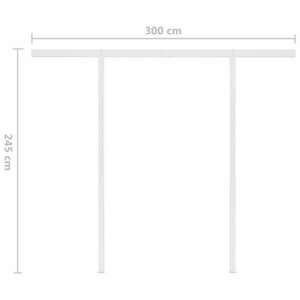 vidaXL narancssárga-barna szélérzékelős és LED-es napellenző 3x2, 5 m kép