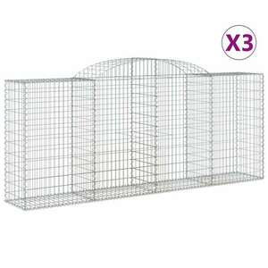 3 db íves horganyzott vas gabion kosár 300x50x120/140 cm kép