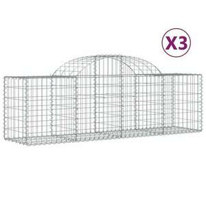 3 db íves horganyzott vas gabion kosár 200x50x60/80 cm kép