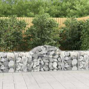 vidaXL 40 db íves horganyzott vas gabion kosár 200x50x60/80 cm kép