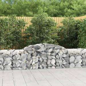 vidaXL 17 db íves horganyzott vas gabion kosár 300x50x60/80 cm kép