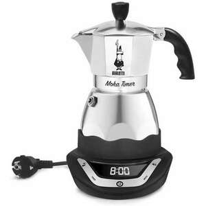 Bialetti Moka Easy Timer 3TZ Kotyogós Kávéfőző - Ezüst/Fekete kép