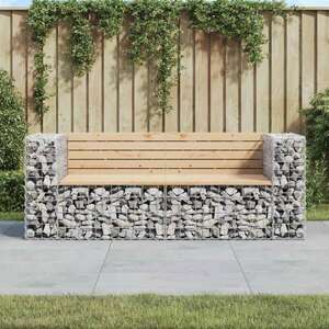 vidaXL tömör fenyőfa gabion kerti pad 184x71x65, 5 cm kép