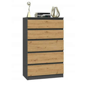 Komód - Holzmeister M5 - 70 x 112 cm - antracit / tölgy kép