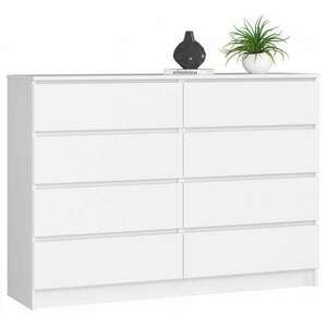 Komód Akord Furniture K140-8, 140x99x40cm, fehér kép