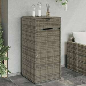 vidaXL szürke polyrattan kerti tárolószekrény 55 x 55 x 111 cm kép