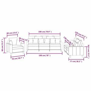 vidaXL 3 részes sötétszürke szövet ülőgarnitúra párnákkal kép