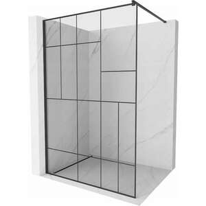 Mexen Kioto Walk-In Zuhanyfal 140 x 200 cm, átlátszó üveg/ fekete 8 mm, fekete - 800-140-101-70-7 Walk-In Zuhanyfal kép