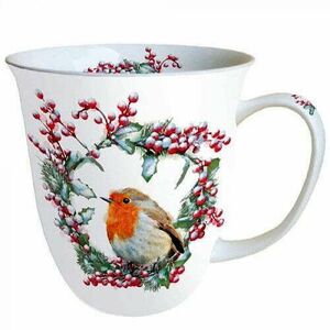 Robin In Wreath porcelánbögre 0, 4L kép