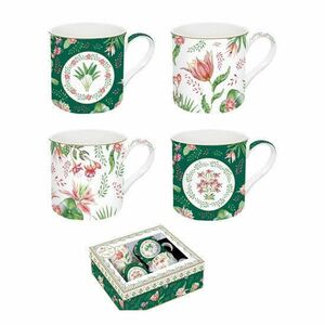 R2S.179BOCH Porcelán bögreszett 4 db-os, 300ml, dobozban, Botanical Chic kép