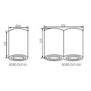 Kanlux BORD mennyezeti lámpa fekete GU10 2x50W DLP-250-B 22555 kép
