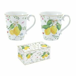 R2S.1172FCIT Porcelán bögreszett 2db-os, 275ml, dobozban, Fleurs et Citrons kép