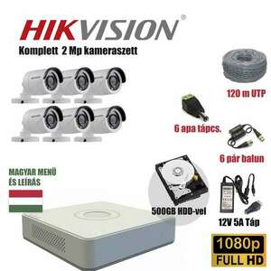 Hikvision 2MP TurboHD starter kamera rendszer 6db kamerával és 500GB HDD-vel kép