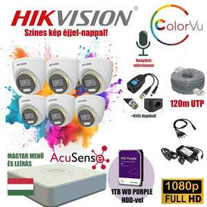 Hikvision 2MP ColorVU 6 Kamerás Szereld Magad TurboHD Csomag RJ45 balunnal kép