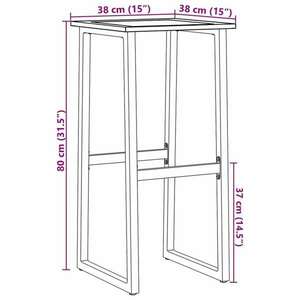 vidaXL 4 db fekete porszórt acél bárszék 38 x 38 x 80 cm kép