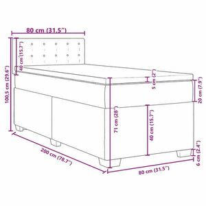 vidaXL kék bársony rugós ágy matraccal 80 x 200 cm kép