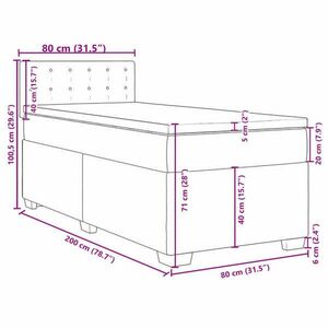 vidaXL sötétszürke bársony rugós ágy matraccal 80 x 200 cm kép