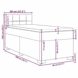 vidaXL sötétszürke bársony rugós ágy matraccal 80 x 200 cm kép