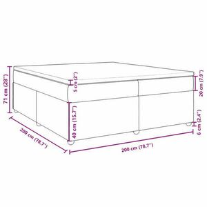 vidaXL tópszínű szövet rugós ágy matraccal 200 x 200 cm kép