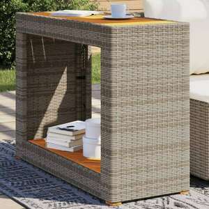 vidaXL szürke polyrattan falapos kerti asztal 100x40x75 cm kép