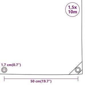 vidaXL antracitszürke ponyva 650 g/m² 1, 5 x 10 m kép