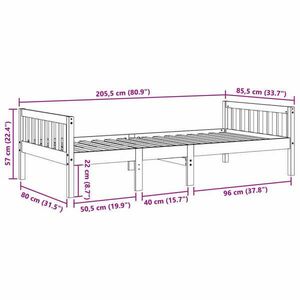 vidaXL fehér tömör fenyőfa gyerekágy matrac nélkül 80 x 200 cm kép