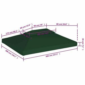 vidaXL zöld pavilon 4 x 3 m kép