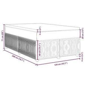 vidaXL sötétszürke szövet rugós ágy matraccal 120 x 200 cm kép